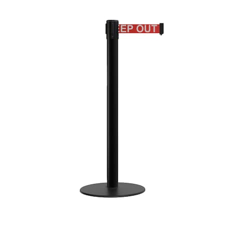 Stanchion Belt Barrier Flat Base Black Post 7.5 Ft. Red Danger... Belt